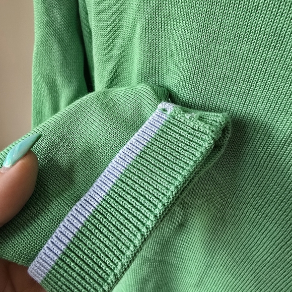 Talbots Girlfriend Cardigan Green/Light Blue Women's Size M. - Picture 4 of 9